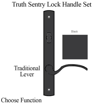 TRUTH SENTRY LOCK HANDLE SET, TRADITIONAL, PAINTED OVER ZINC, BLACK - 97452040